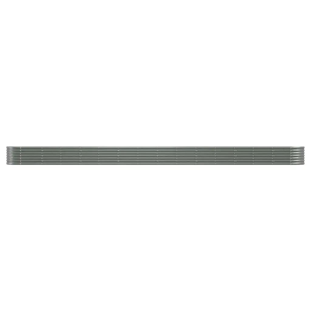 Garden Raised Bed Galvanised Steel Outdoor Planter Box Grey 620x80x36cm