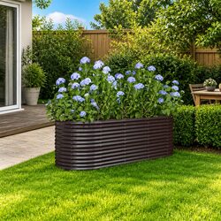 Raised Garden Bed Specifications: Galvanised Steel, 224 x 80 x 68 cm
