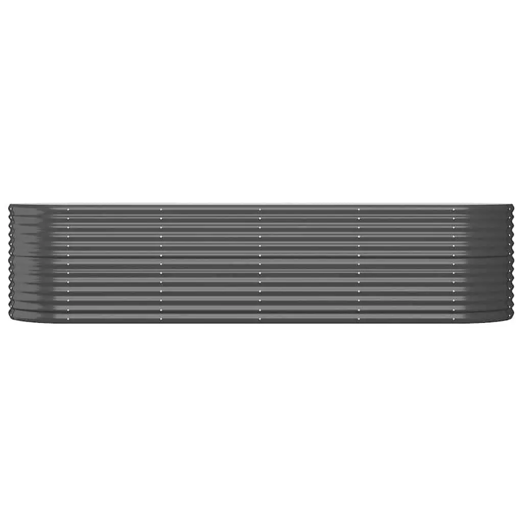 Raised Garden Bed Planter Anthracite Galvanised Steel 296x80x68cm Outdoor Patio