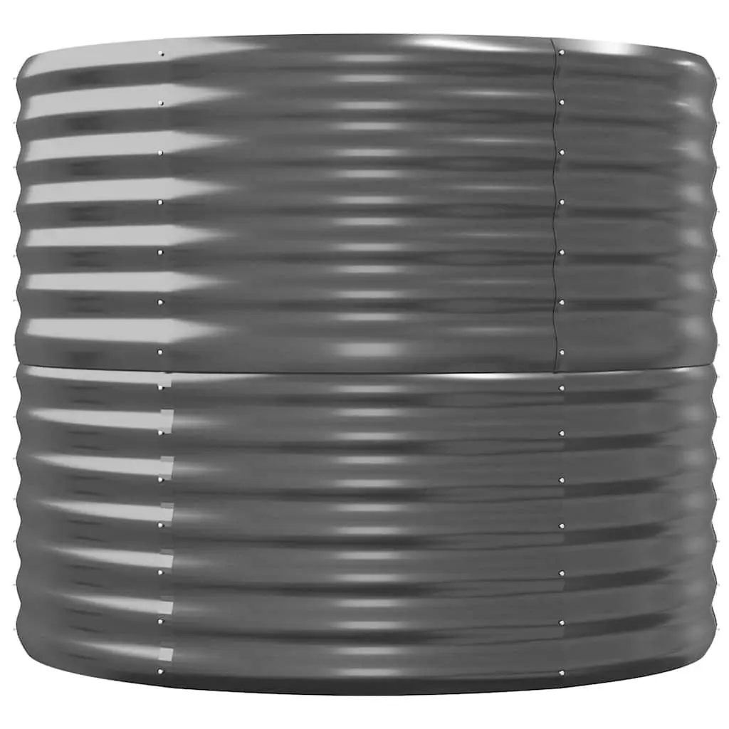 Raised Garden Bed Planter Anthracite Galvanised Steel 296x80x68cm Outdoor Patio