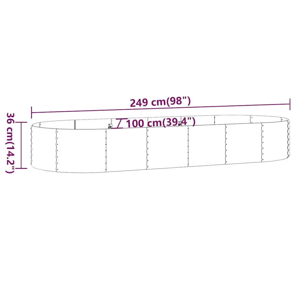 Raised Garden Bed Planter Outdoor Anthracite Steel Frame Vegetables Flowers