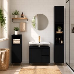 Engineered Wood 3-Piece Bathroom Furniture Set
