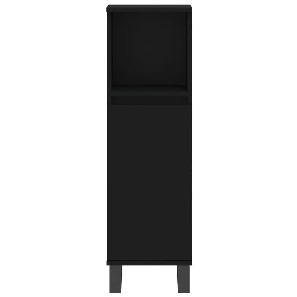 Black Engineered Wood 3 Piece Bathroom Set Cabinets Storage Vanity