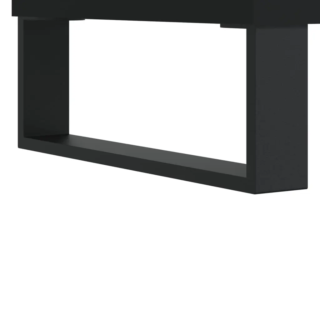 Black Engineered Wood 3 Piece Bathroom Set Cabinets Storage Vanity