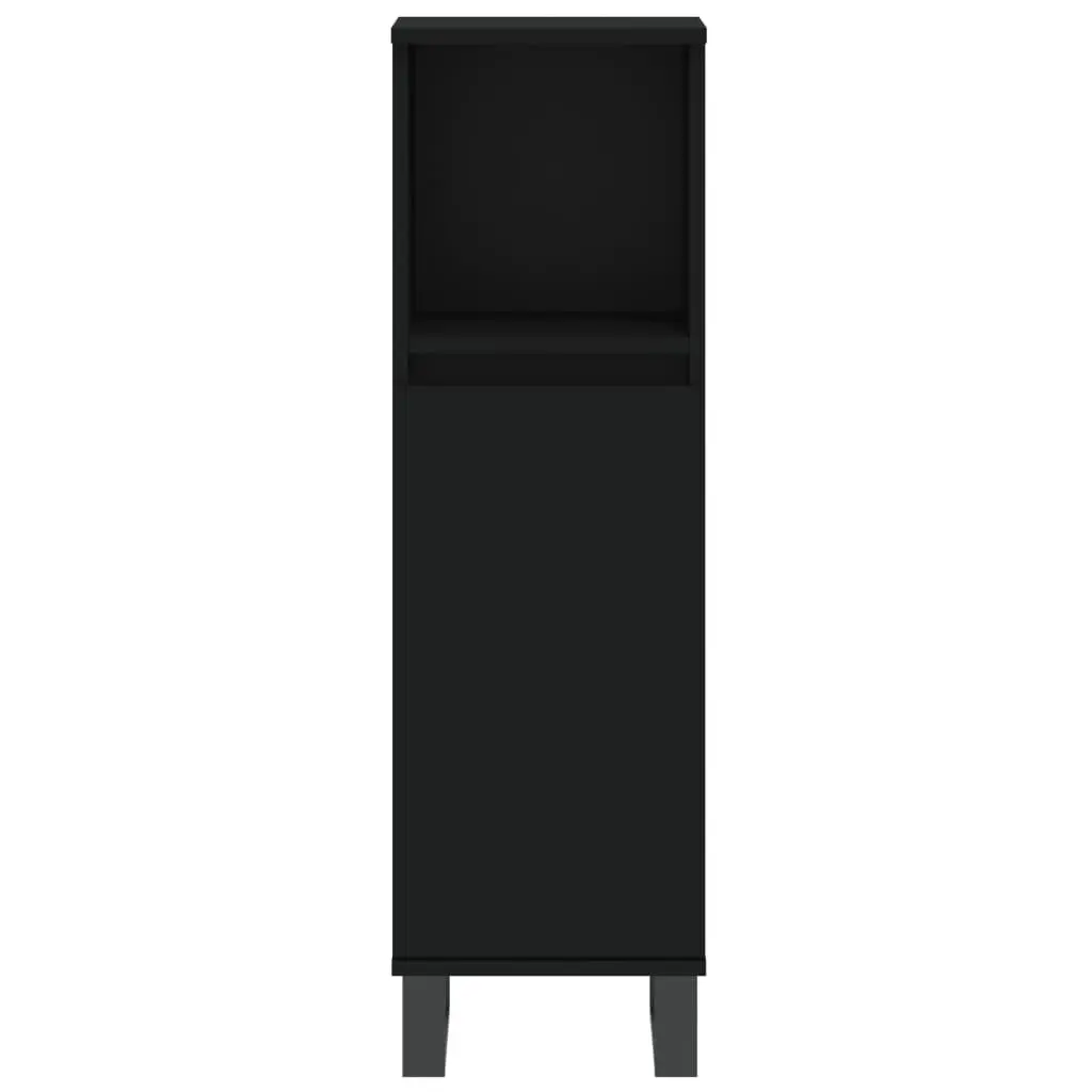 3 Piece Bathroom Furniture Set Black Engineered Wood Cabinet Sink Vanity Storage