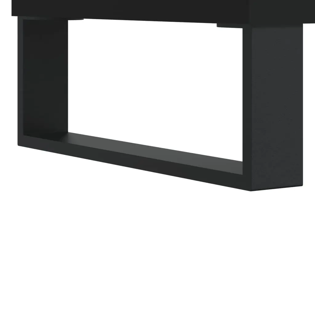 3 Piece Bathroom Furniture Set Black Engineered Wood Cabinet Sink Vanity Storage