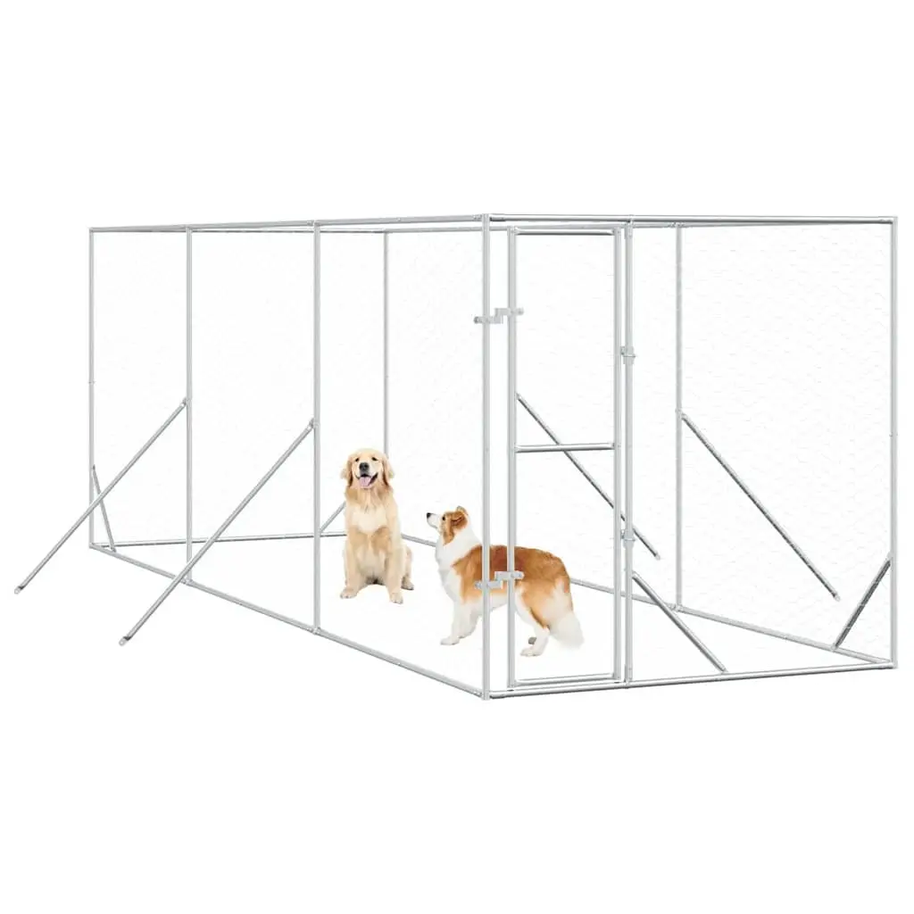 Dog Kennel Enclosure Outdoor 2x6x2 m Galvanised Steel