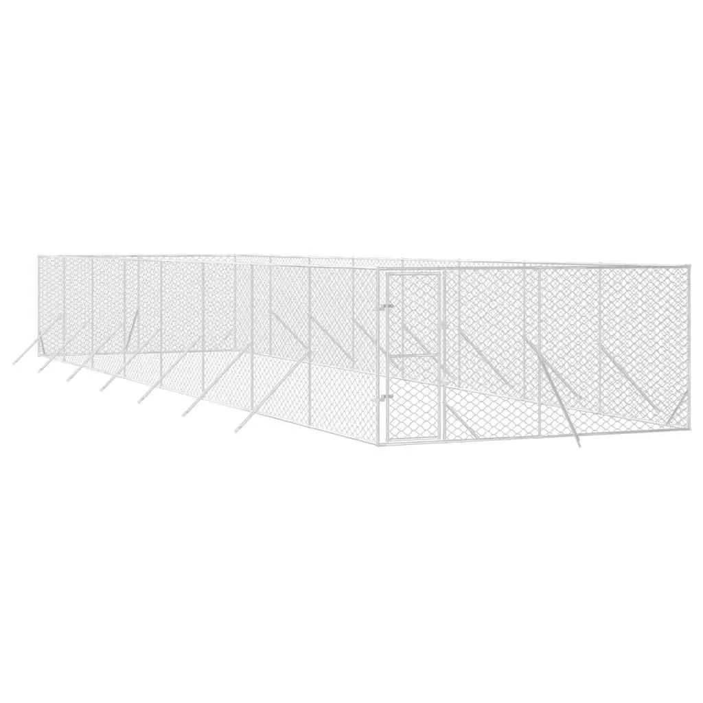 Silver Galvanised Steel Dog Kennel