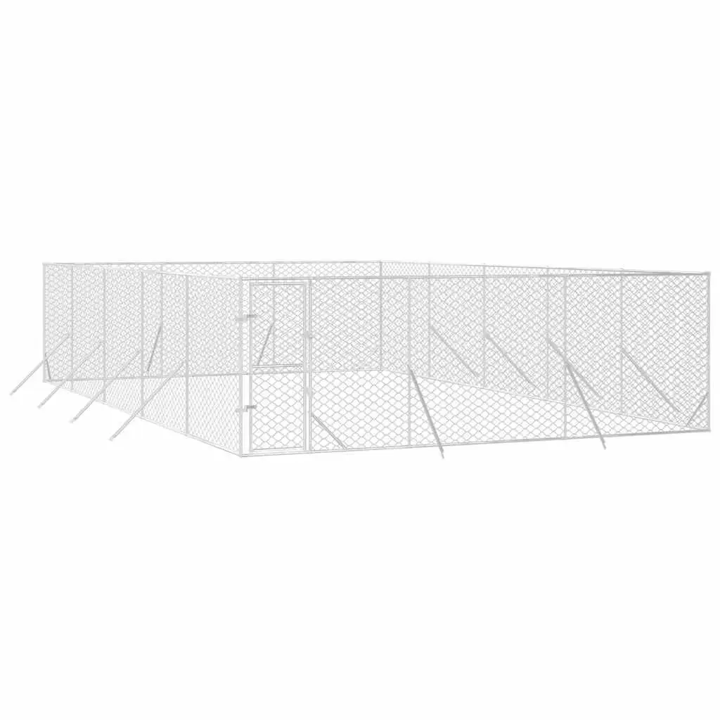 Dog Kennel Outdoor 6x10x2 m Galvanised Steel Sturdy Secure Pet Enclosure