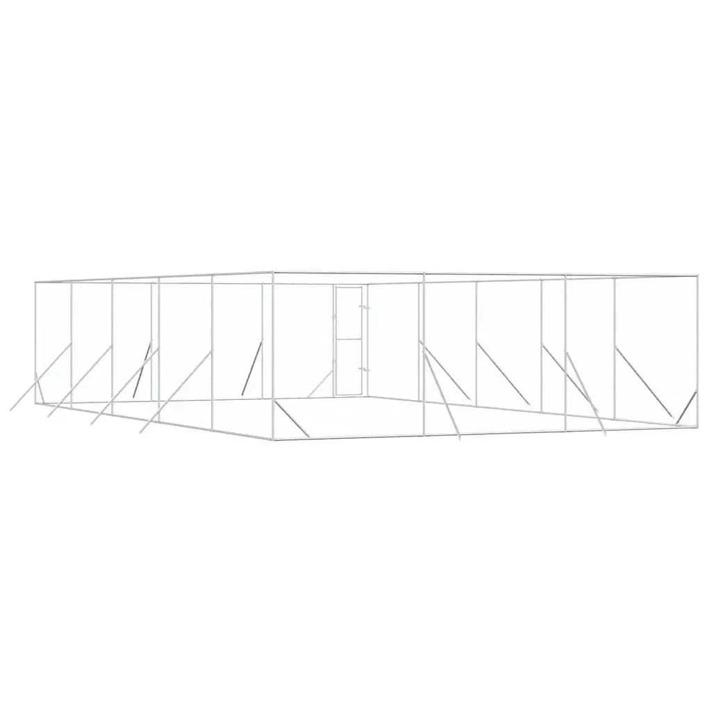Dog Kennel Outdoor 6x10x2 m Galvanised Steel Sturdy Secure Pet Enclosure