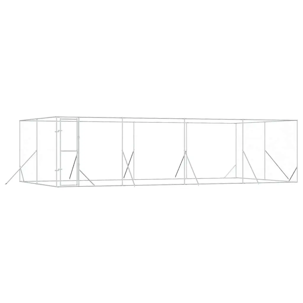 Dog Kennel Outdoor 8x4x2 m Galvanised Steel Spacious Lockable Enclosure