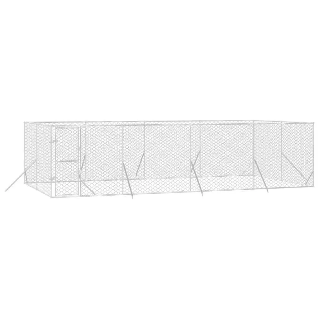 Dog Kennel Outdoor 8x4x2 m Galvanised Steel Spacious Lockable Enclosure
