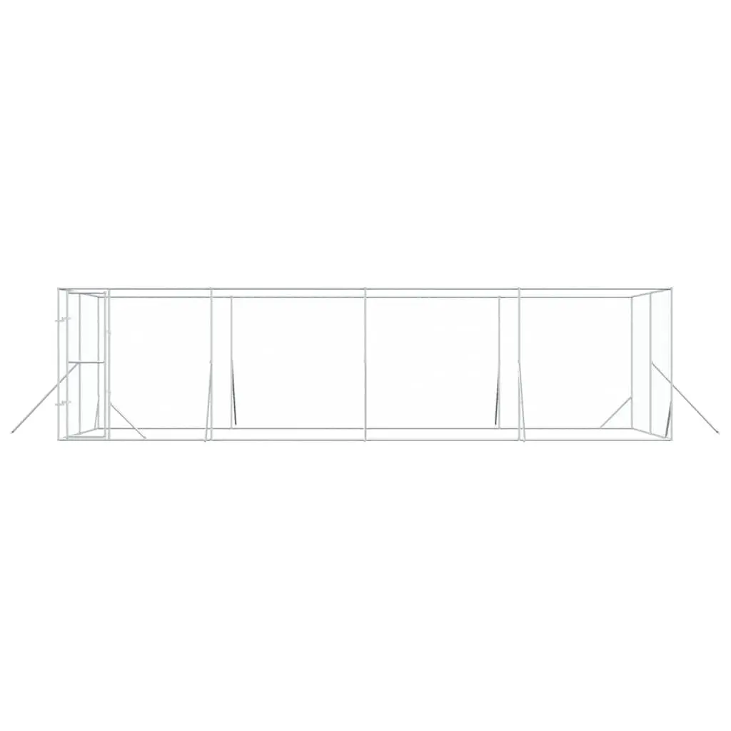 Dog Kennel Outdoor 8x4x2 m Galvanised Steel Spacious Lockable Enclosure