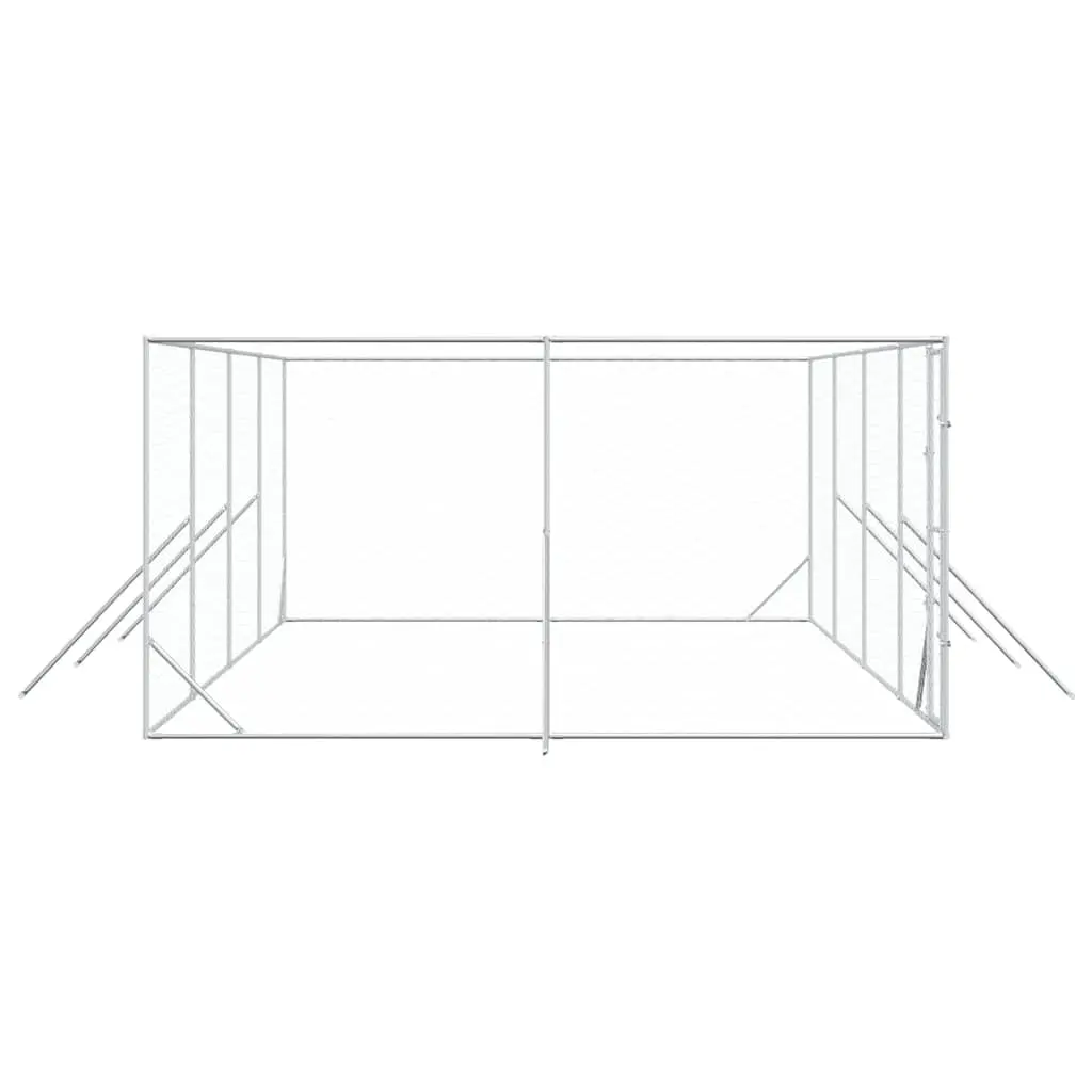 Dog Kennel Outdoor 8x4x2 m Galvanised Steel Spacious Lockable Enclosure