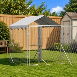 Specifications of Outdoor Dog Kennel with Roof Silver 10x2x2.5m