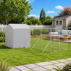 Outdoor Dog Kennel Specifications: 6x6x2.5m Silver Enclosure