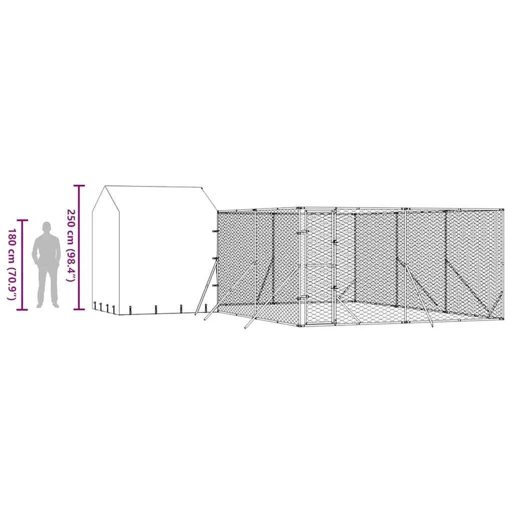 Outdoor Dog Kennel 6x6x2.5m