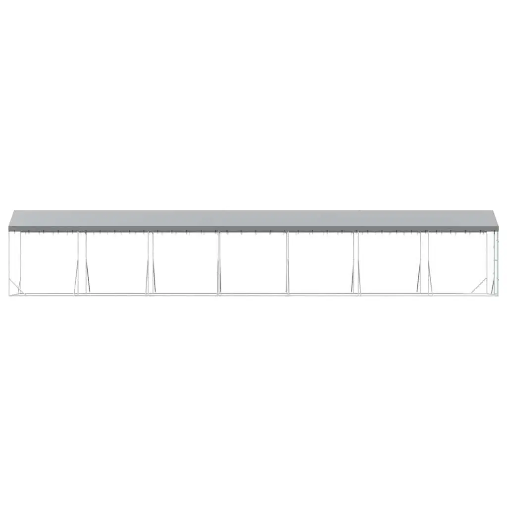 Dog Kennel Outdoor Large Galvanised Steel Silver