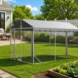 3x9x2.5m Outdoor Kennel in Silver with Galvanised Steel