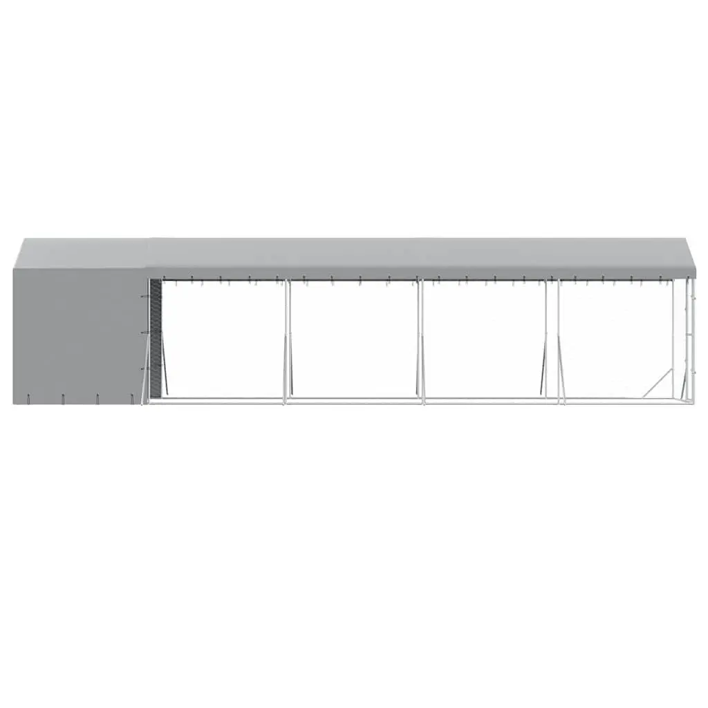 Outdoor Dog Kennel Silver 2x10x2.5m Galvanised Steel Enclosure Run