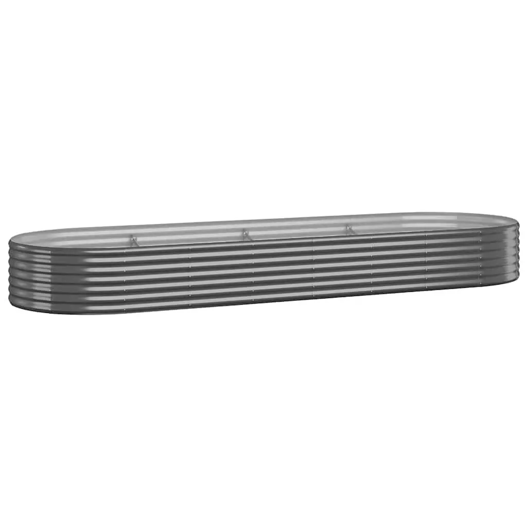 Garden Raised Bed Galvanised Steel Planter Outdoor Vegetable Herb Flower Pot Box 322 x 100 x 36 cm