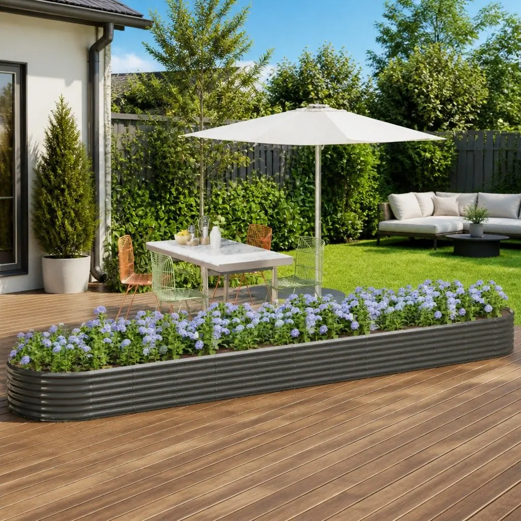 Garden Raised Bed Outdoor Vegetable Flower Herb Planter Box 507 x 100 x 36 cm