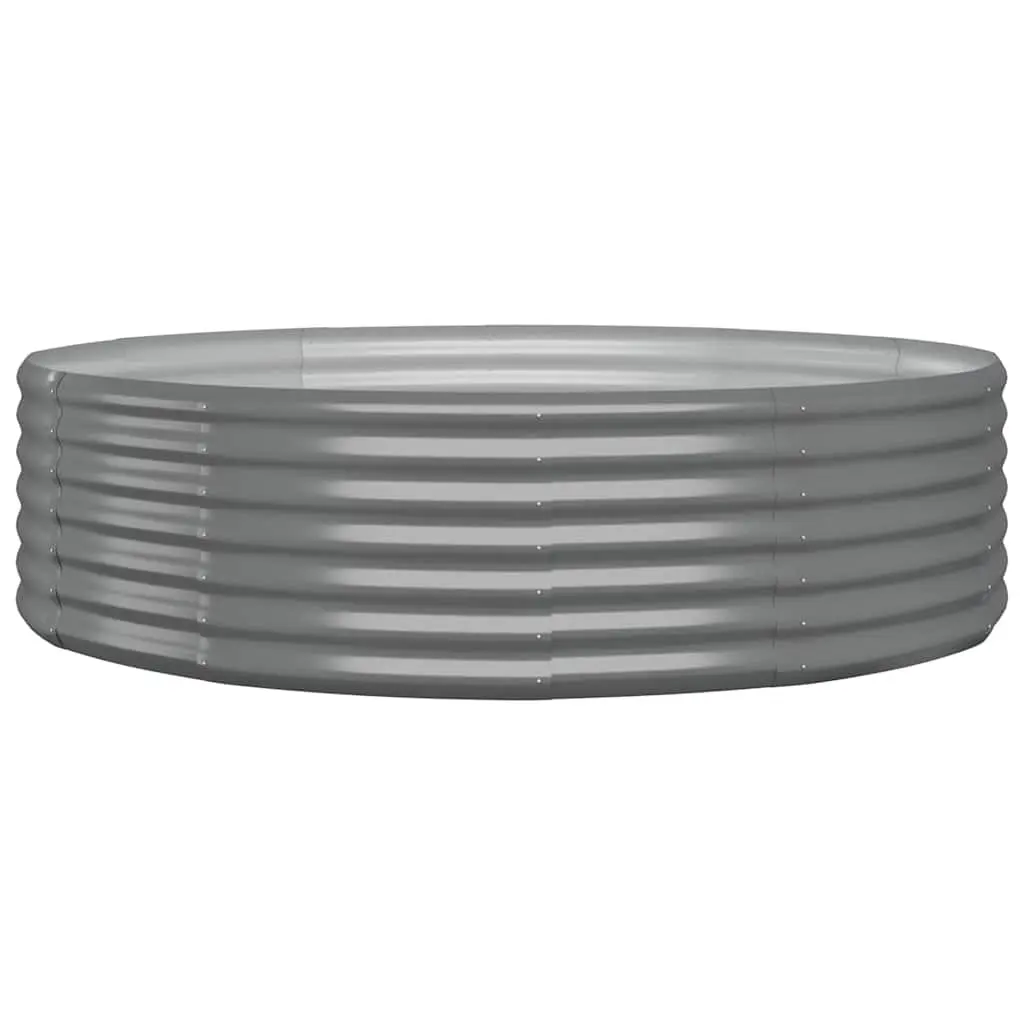 Garden Raised Bed Planter Box Outdoor Galvanised Steel Frame Grey 140x140x36cm