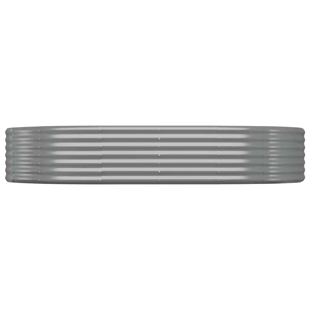 Galvanised Steel Garden Raised Bed Planter Box Outdoor Use 214 x 140 x 36 cm Grey