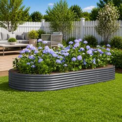 Garden Raised Bed: 296 x 140 x 36 cm Galvanised Steel Frame