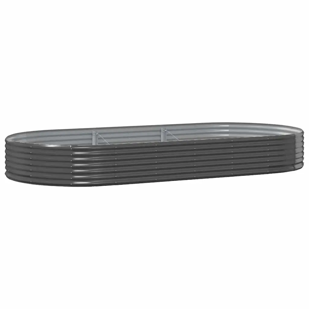 Garden Raised Bed Galvanised Steel 296x140x36cm Anthracite Outdoor Planter