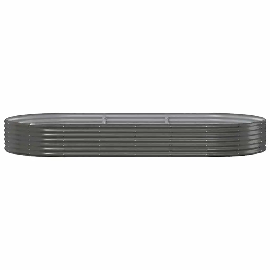 Garden Raised Bed Galvanised Steel 296x140x36cm Anthracite Outdoor Planter