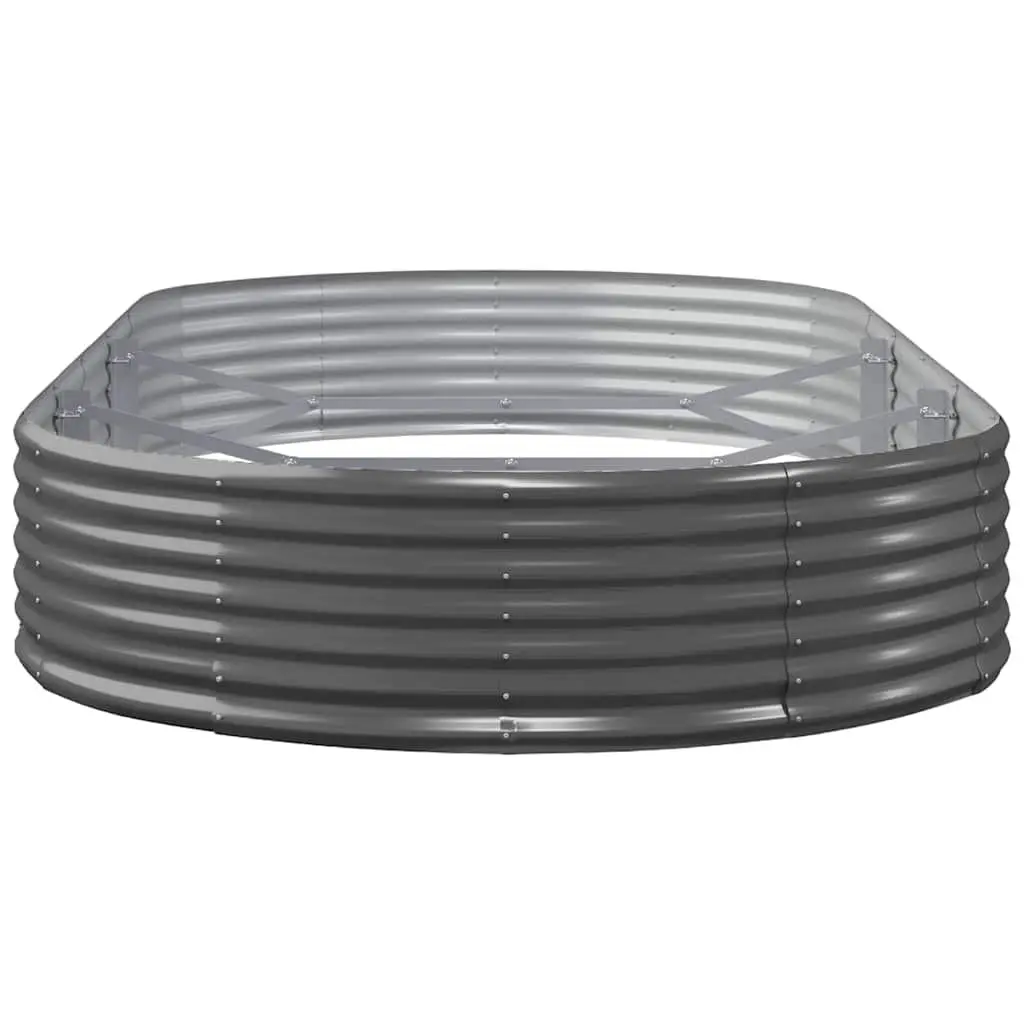 Garden Raised Bed Galvanised Steel 296x140x36cm Anthracite Outdoor Planter