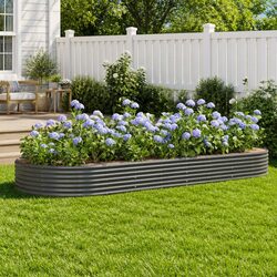 Raised Bed Dimensions: 373 x 140 x 36 cm - Galvanised Steel Planter