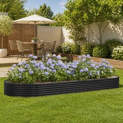 Specifications of the Anthracite Galvanised Steel Raised Bed