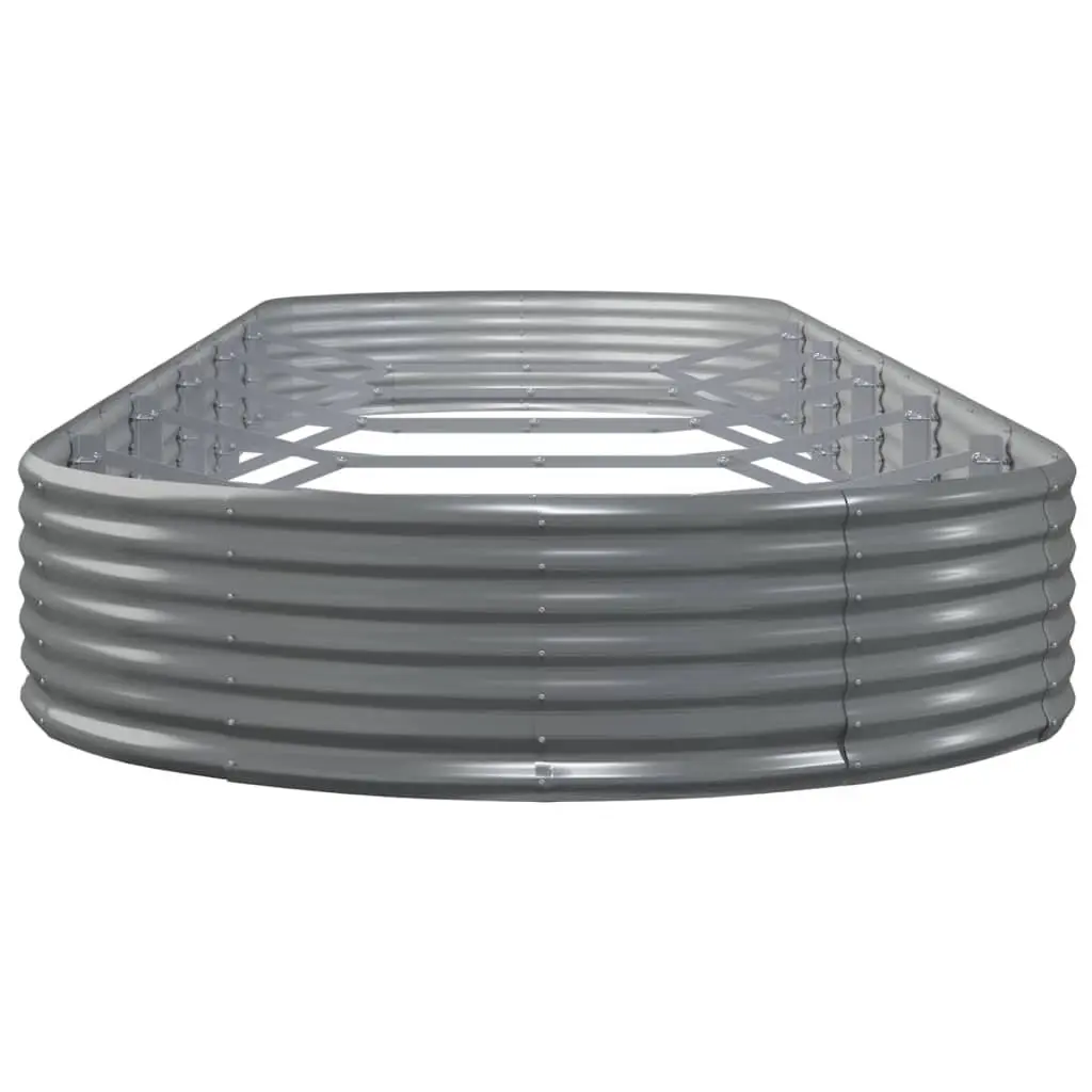 Garden Raised Bed Galvanised Steel Frame Planter Outdoor Vegetable Herb Flower 523 x 140 x 36 cm