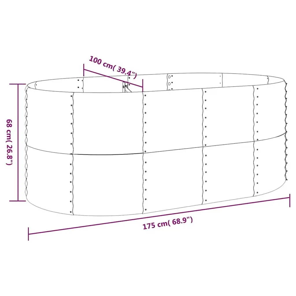 Galvanised Steel Raised Garden Bed Planter Outdoor Flowers Vegetables Herbs Box
