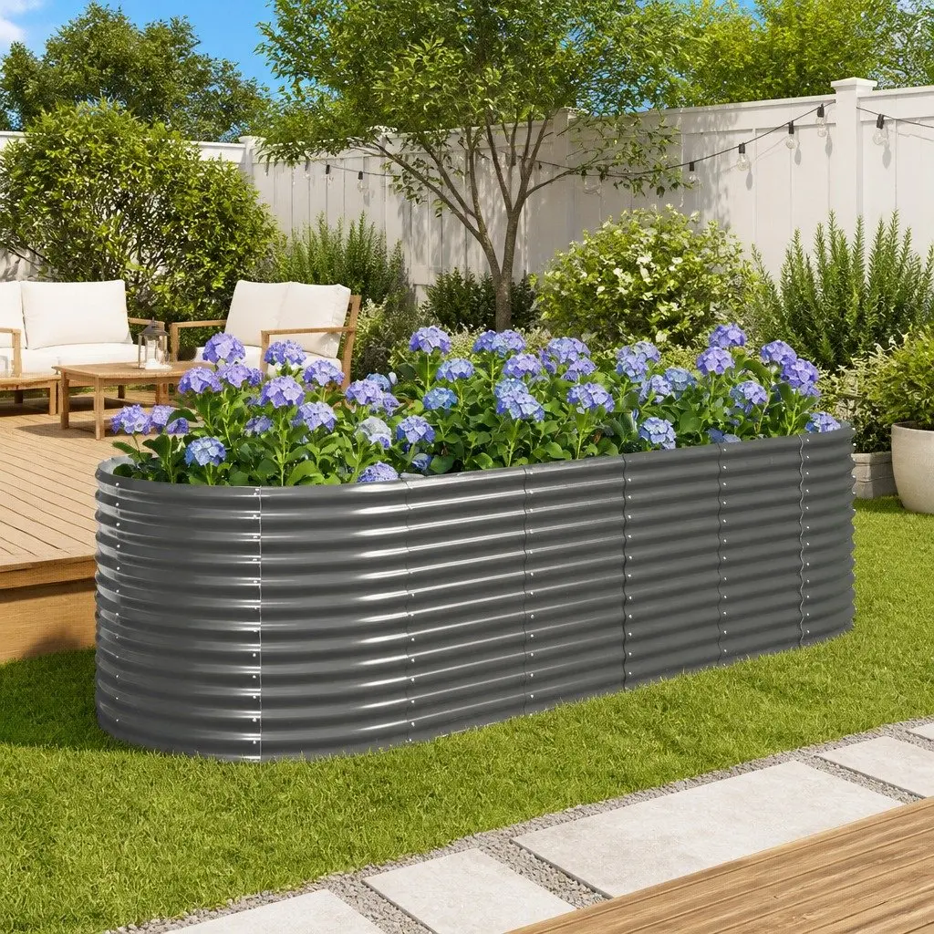 Galvanised Steel Raised Garden Bed Outdoor Planter Box 249 x 100 x 68 cm