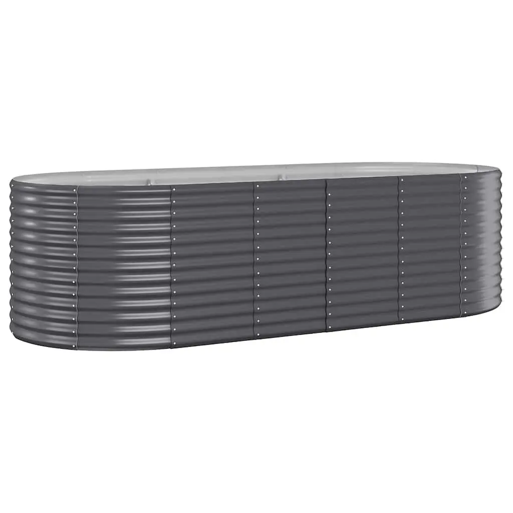 Garden Raised Bed Planter Anthracite Outdoor Galvanised Steel Frame 249x100x68cm