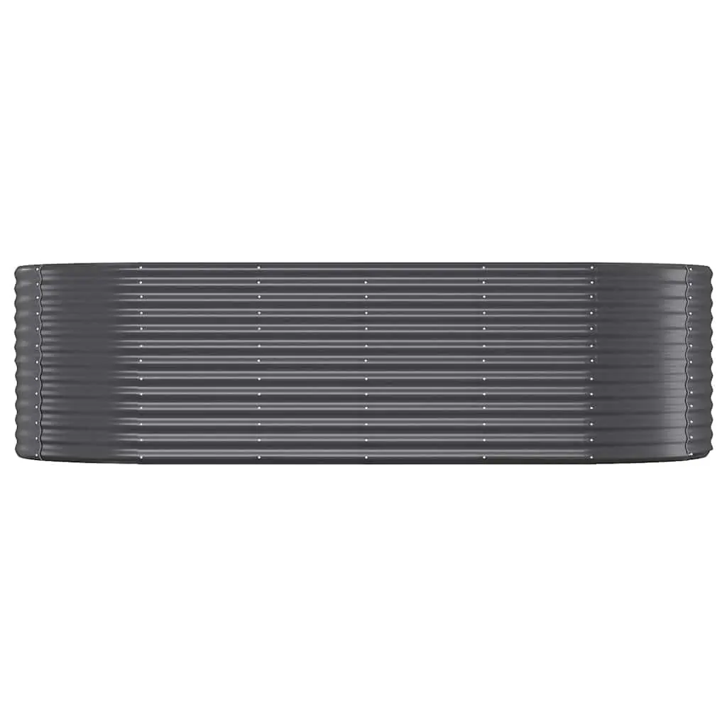 Garden Raised Bed Planter Anthracite Outdoor Galvanised Steel Frame 249x100x68cm
