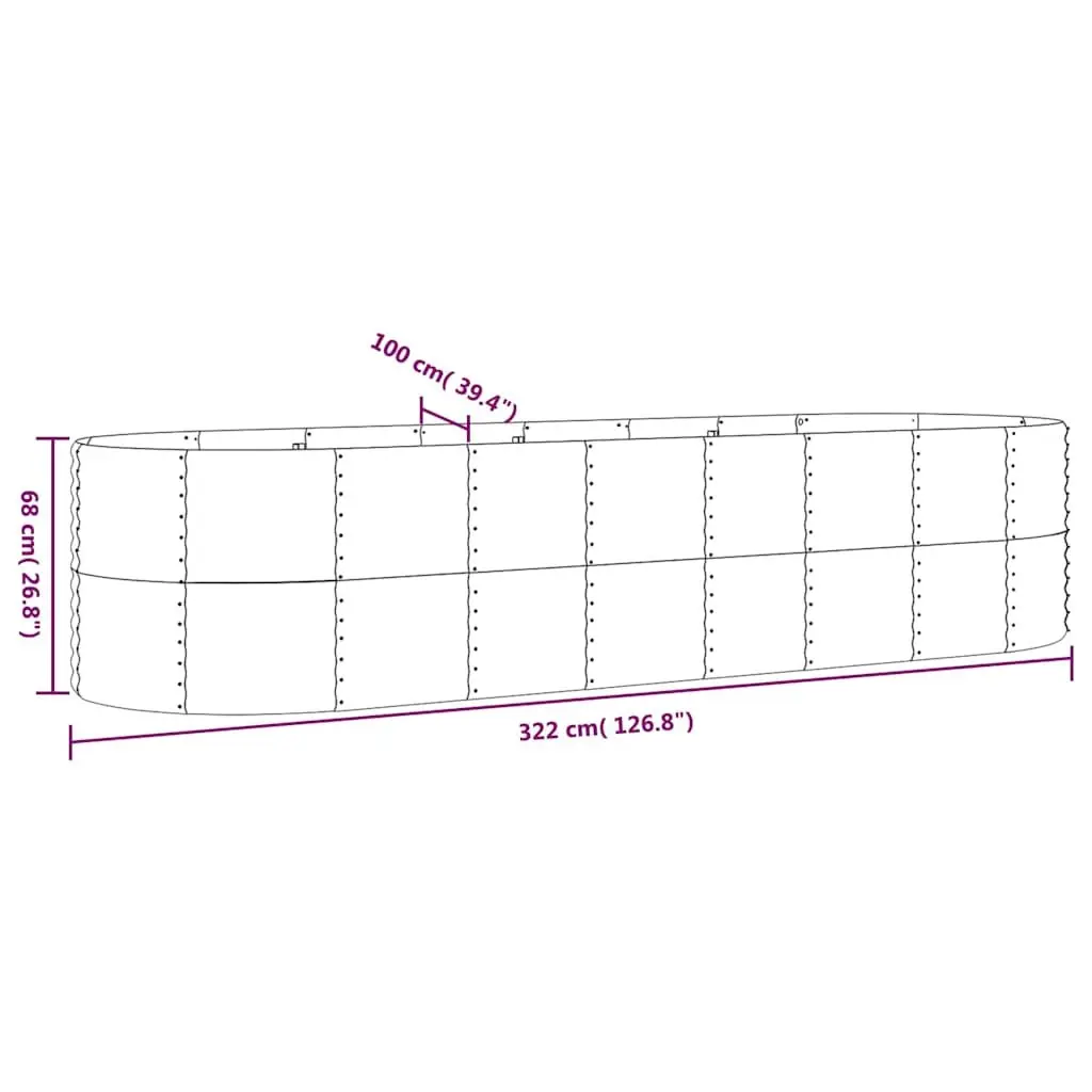 Garden Raised Bed Planter Box Galvanised Steel Frame Outdoor Anthracite