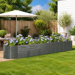 Garden Raised Bed: 507 x 100 x 68 cm Steel Planter Box