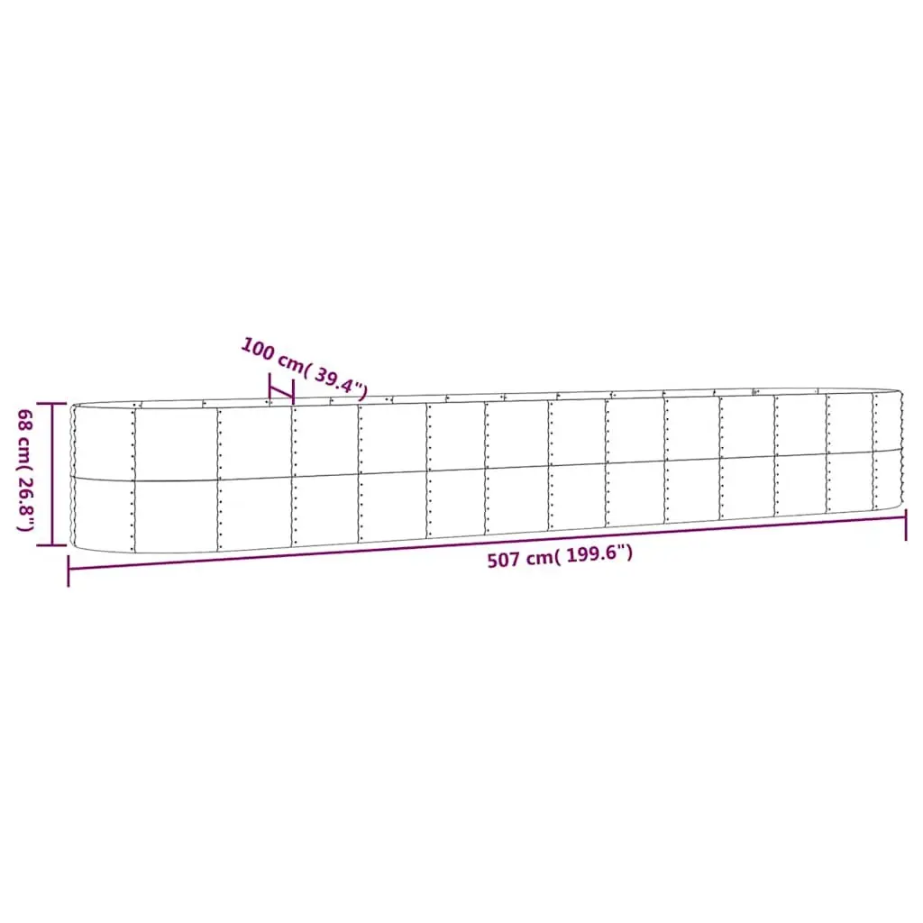 Large Rectangular Outdoor Planter Box Steel Frame Garden Raised Bed for Vegetable Growing