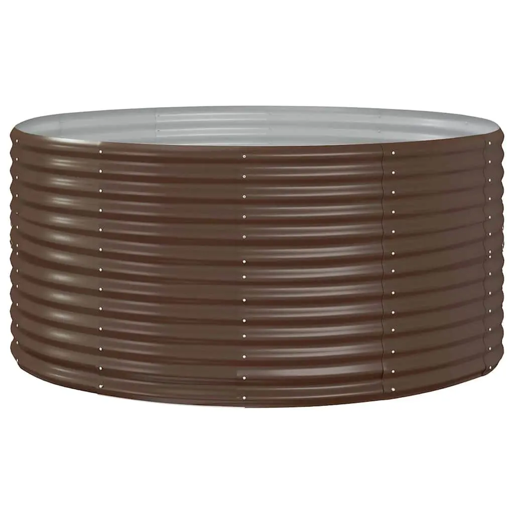 Garden Raised Bed 140x140x68cm Brown Outdoor Planter Galvanised Steel Frame