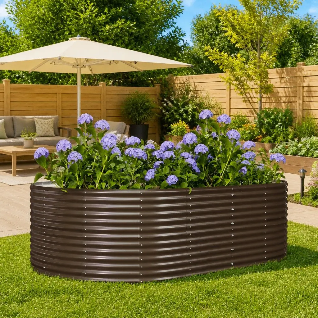 Garden Raised Bed Planter Box Outdoor Use Large Brown