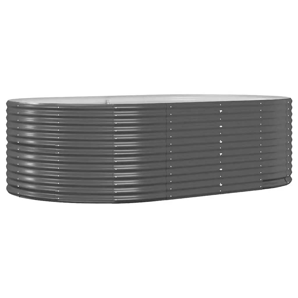 Garden Raised Bed Anthracite 212x140x68 cm Galvanised Steel Planter Box