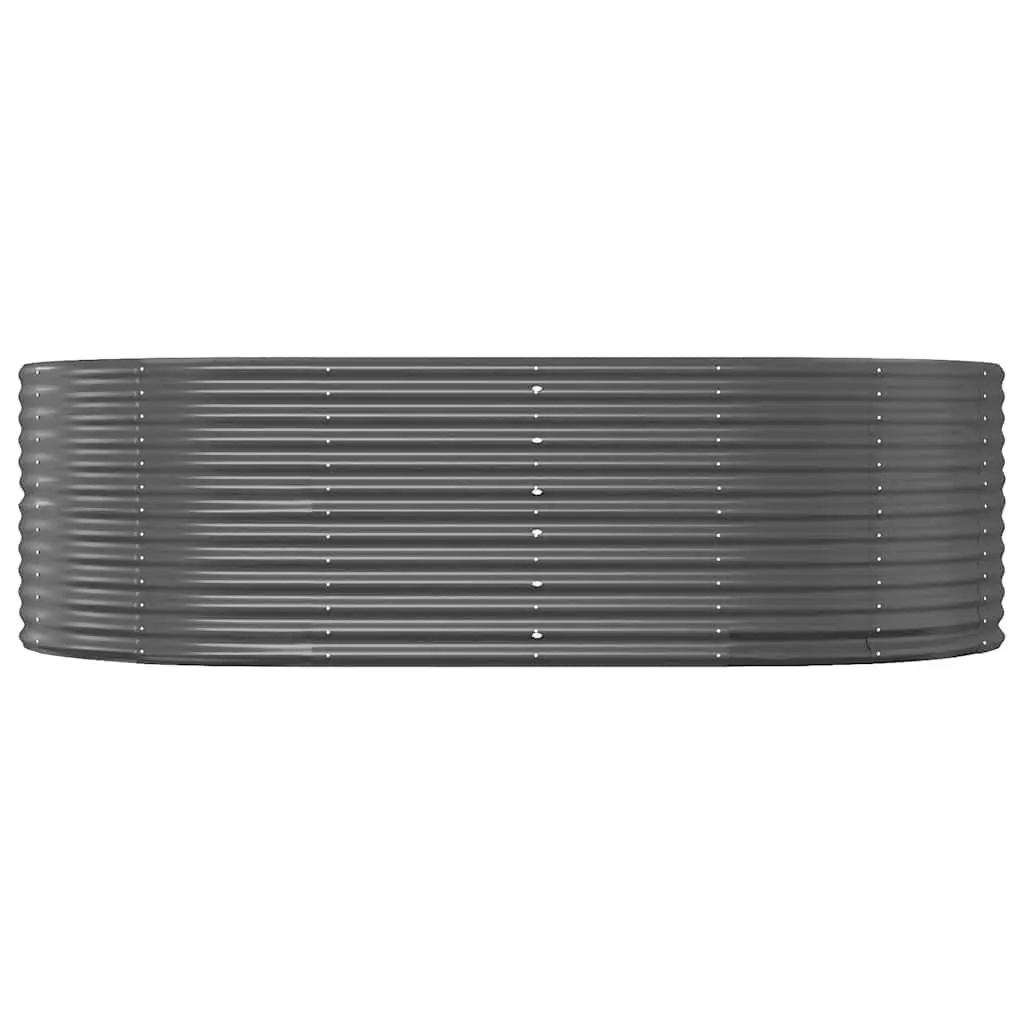 Garden Raised Bed Anthracite 212x140x68 cm Galvanised Steel Planter Box