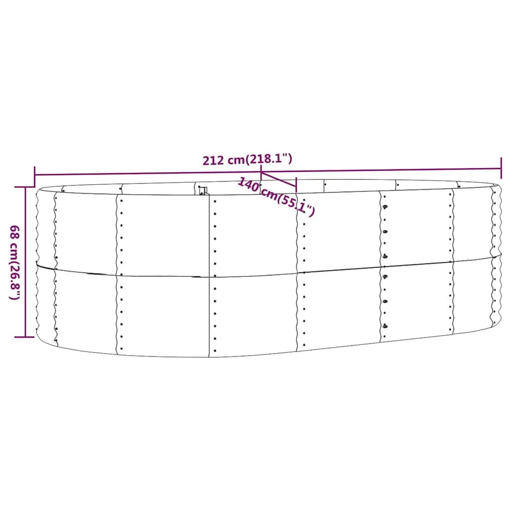 Silver Garden Raised Bed Planter 212 x 140 x 68 cm