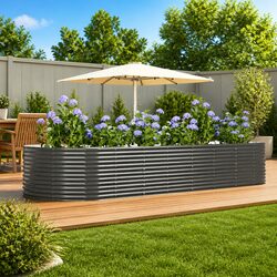 Specifications for Grey Galvanised Steel Raised Bed Planter