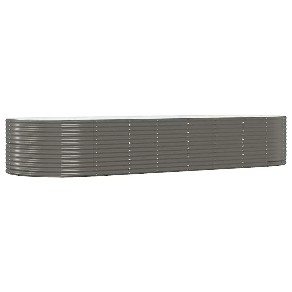 Grey Galvanised Steel Raised Bed Planter