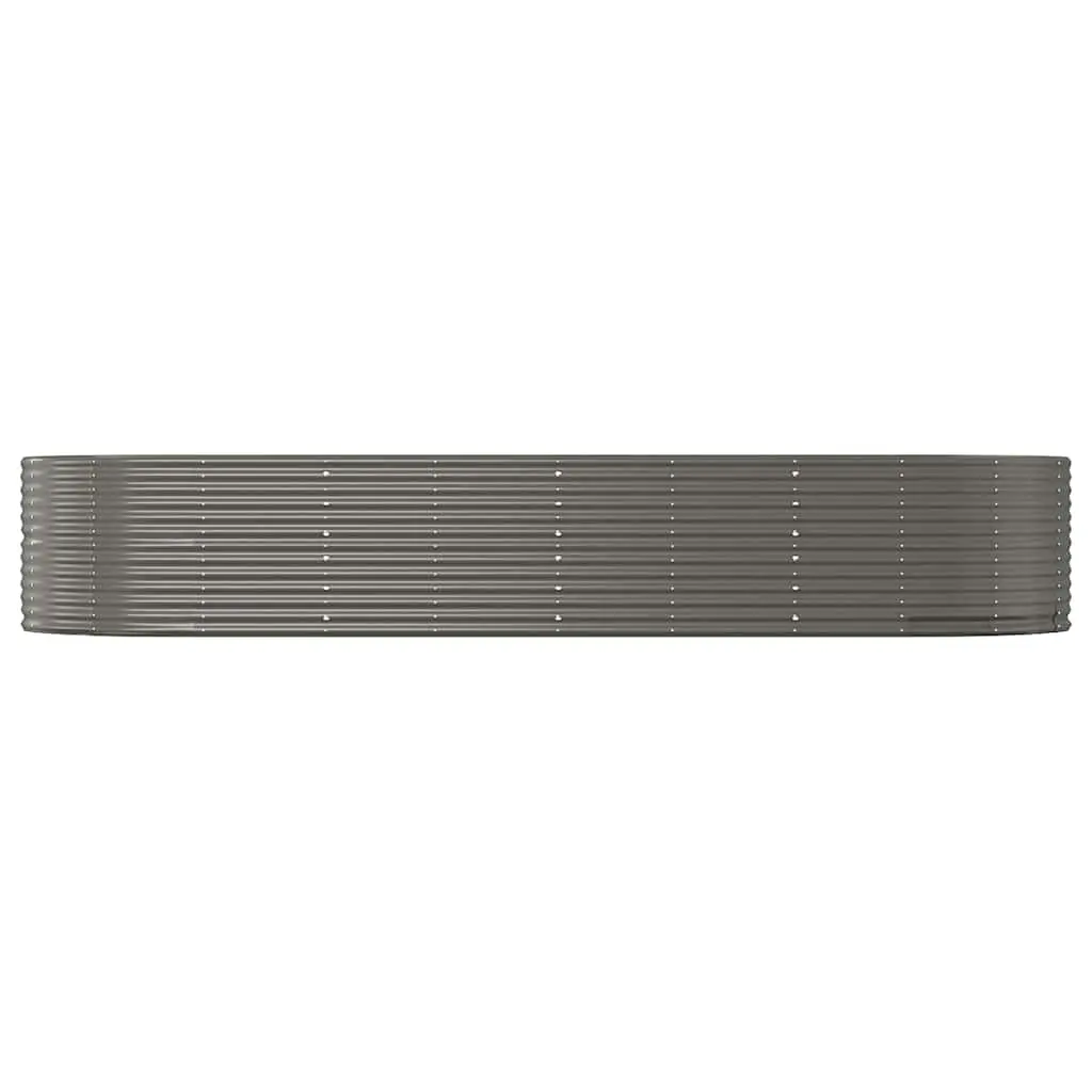 Grey Galvanised Steel Raised Bed Planter